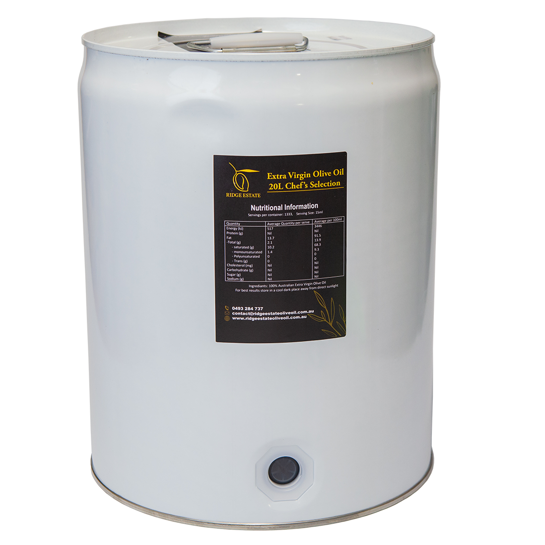 20L Extra Virgin Olive Oil Drum